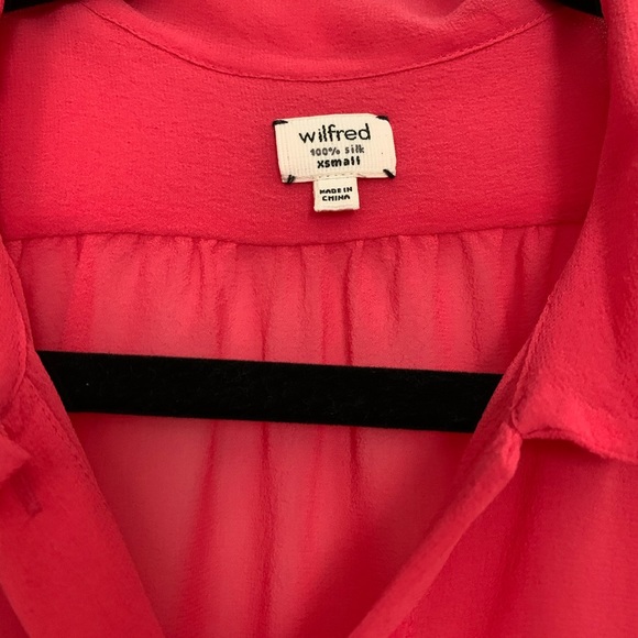 Aritzia Wilfred Semi-sheer blouse salmon pink - Picture 6 of 6